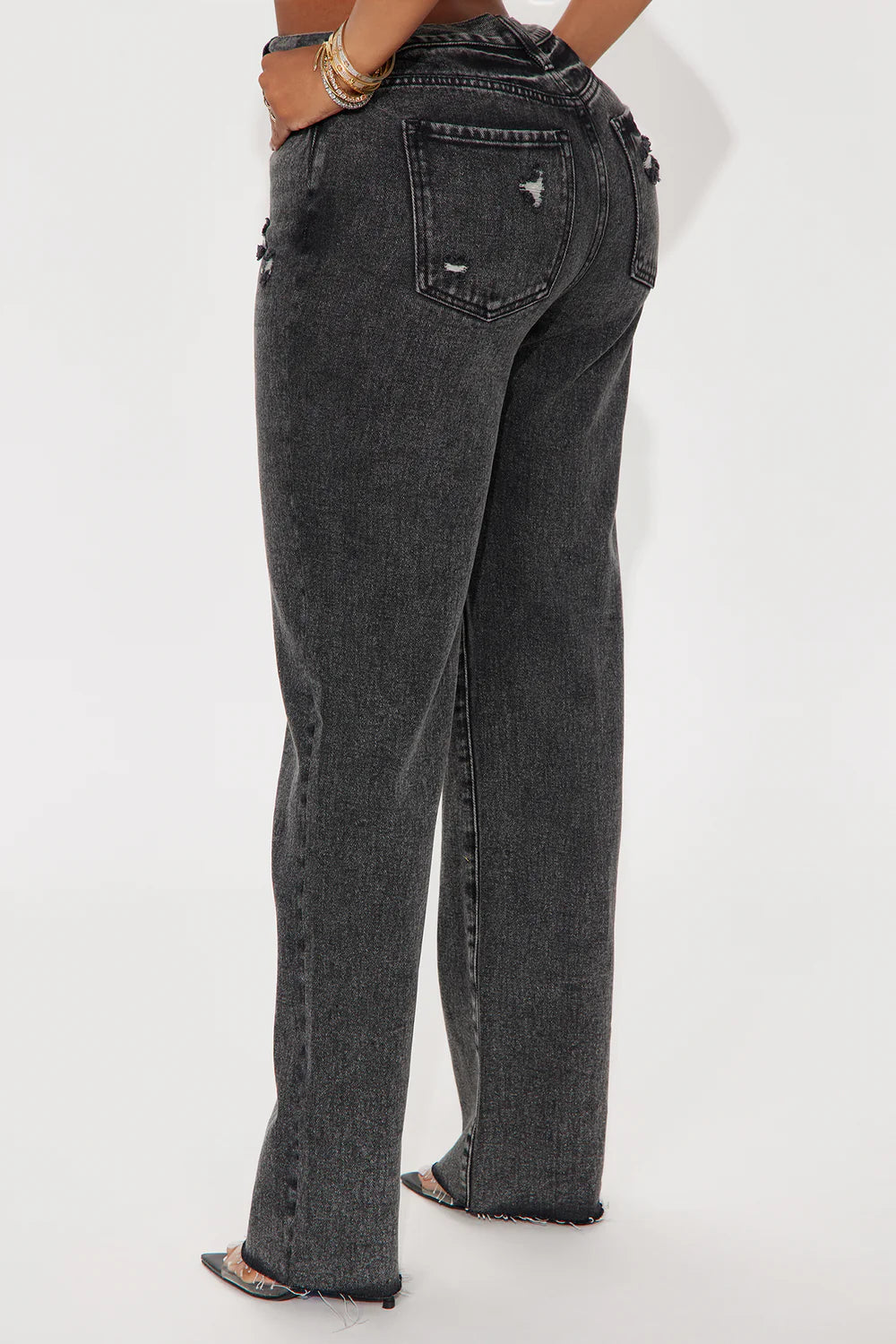 Jeans Fashion Nova gris Mom