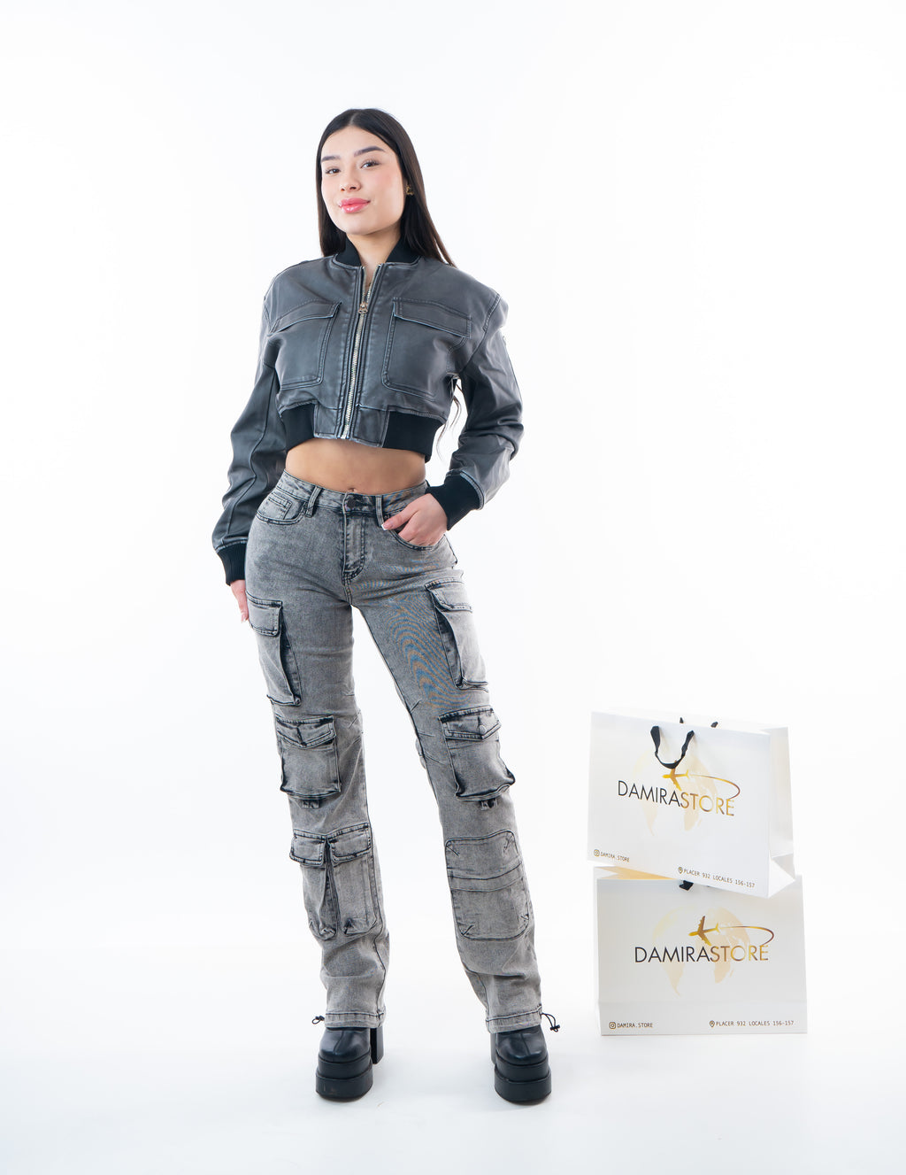 Jeans Fashion Nova Gris